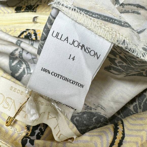 Ulla Johnson NWT Rowan Botanical Print Cotton Shorts Size 14 High Rise Tie Belt - Picture 6 of 10